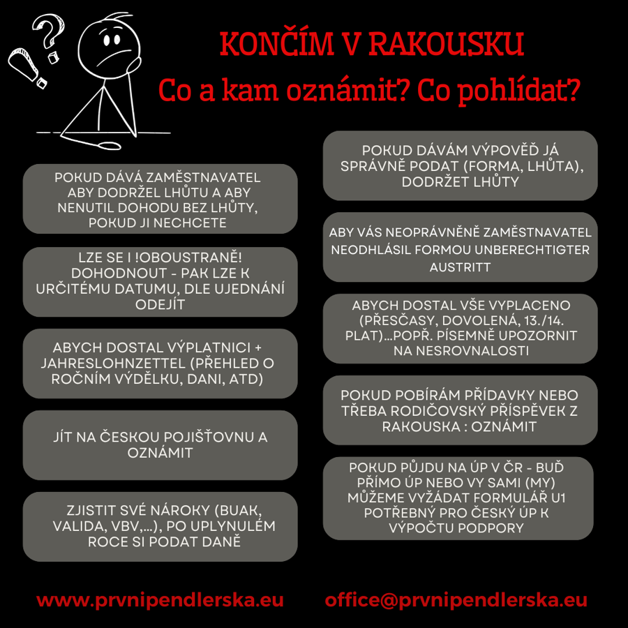 Končím v Rakousku. Co a kam oznámit? Co pohlídat?